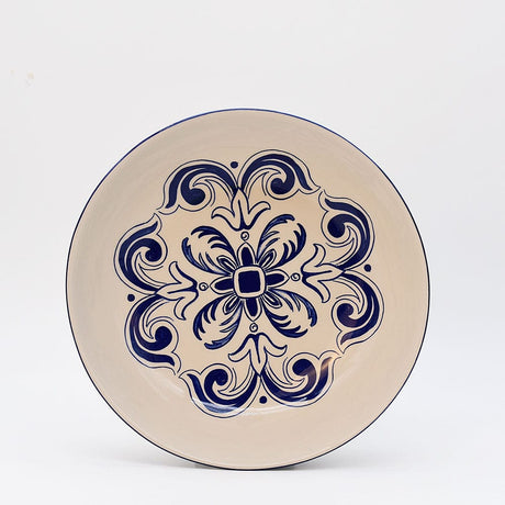 Floral I Ceramic Salad Bowl - Blue