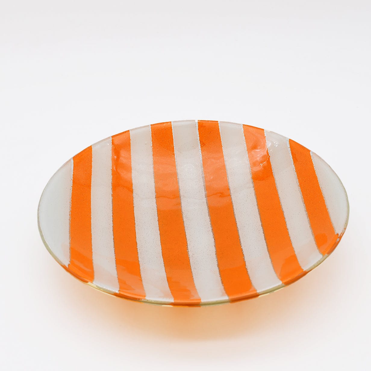 Orange Striped Glass Platter 11.0'' – Handmade in Portugal – Luisa