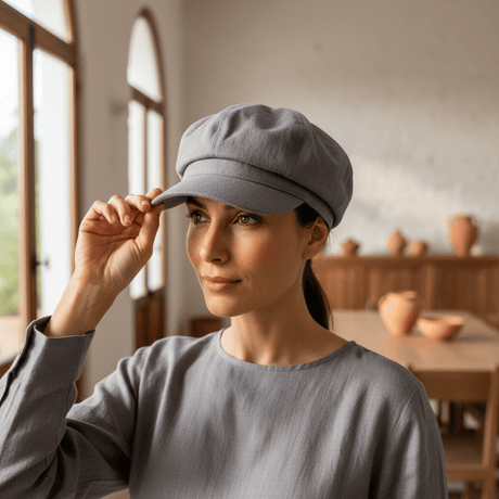Gavroche linen Cap - Grey