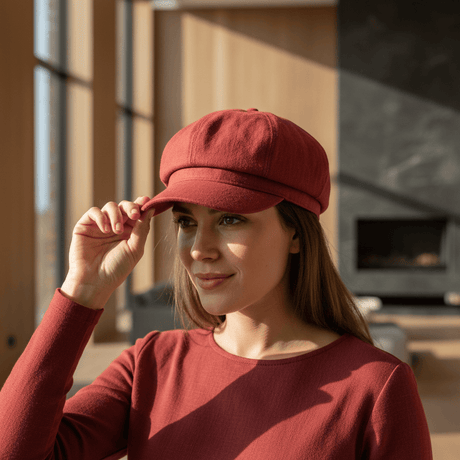 Gavroche linen Cap - Red