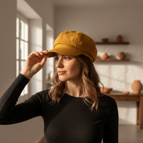 Gavroche linen Cap - Yellow