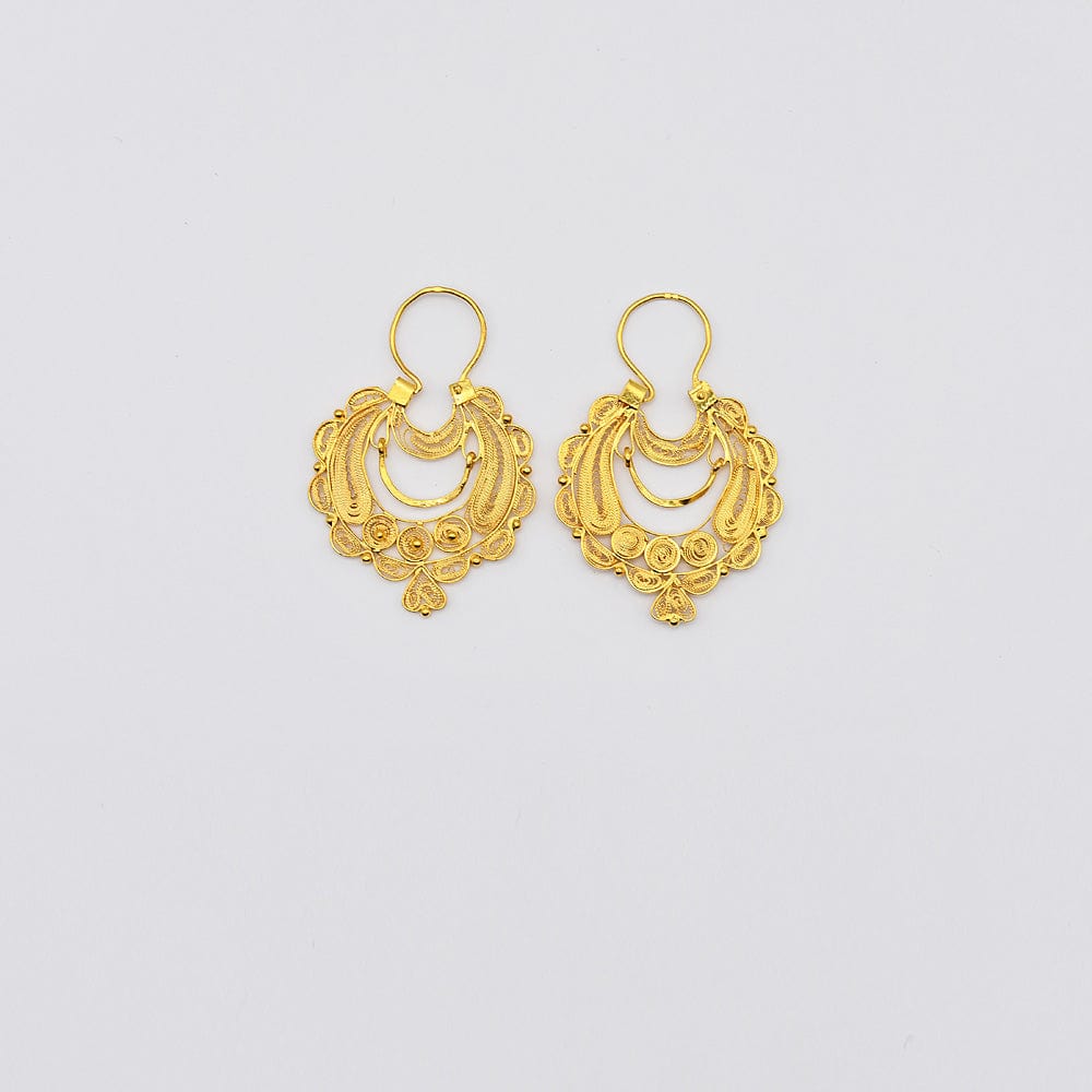Gold-plated Silver Earrings - 1.6''