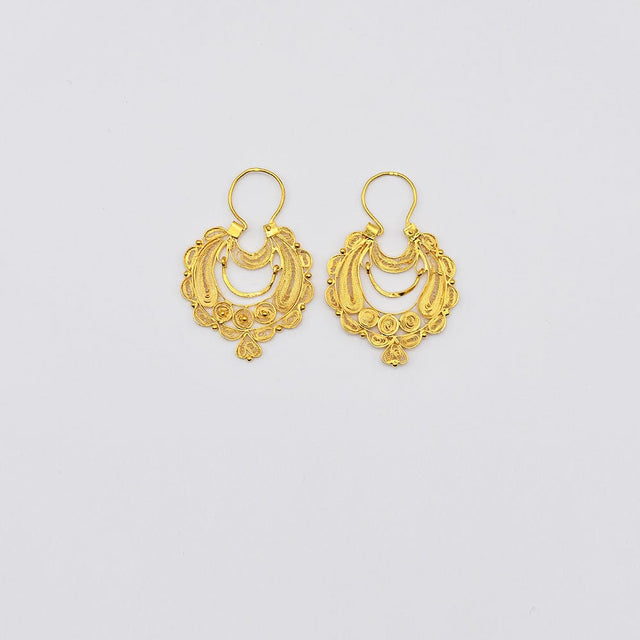 Gold-plated Silver Earrings - 1.6''
