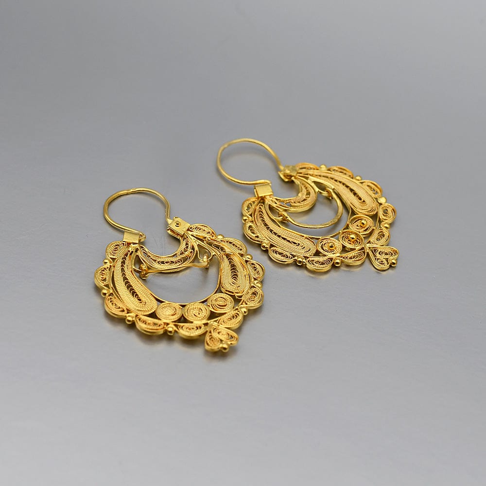 Gold-plated Silver Earrings - 1.6''
