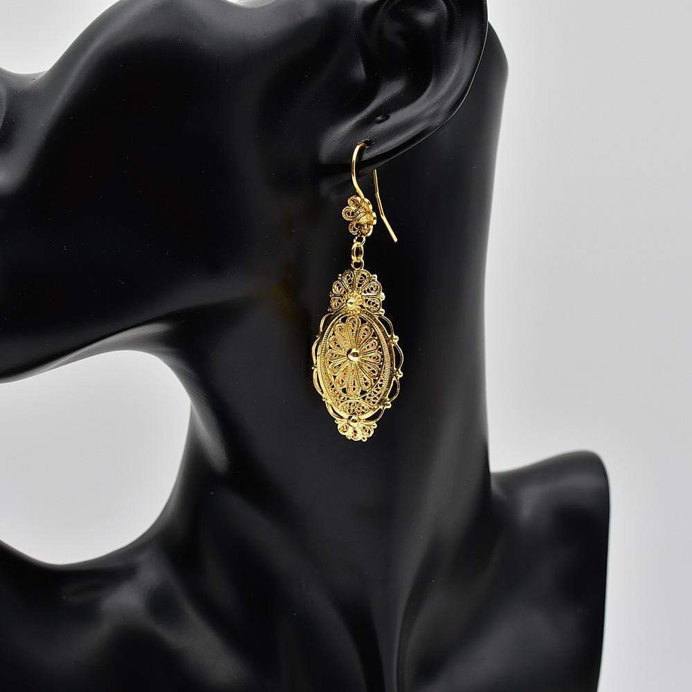 Gold plated Silver Filigree Earrings - Luisa Paixao | USA
