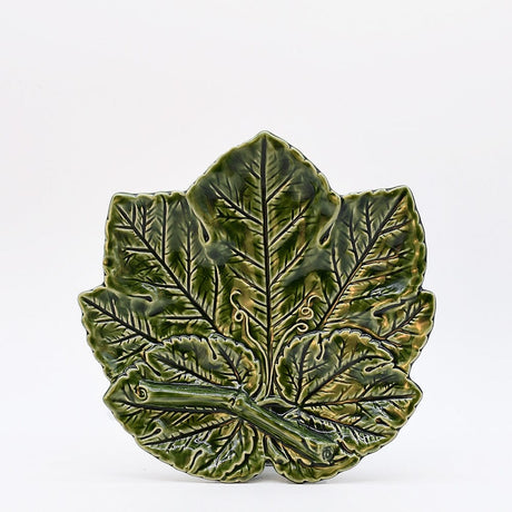 Grape Leaf Ceramic Plate - 9.8''