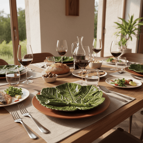 Grape Leaf Ceramic Plate - 9.8''