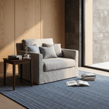 Handcrafted Mixed Fiber Rug – Blue