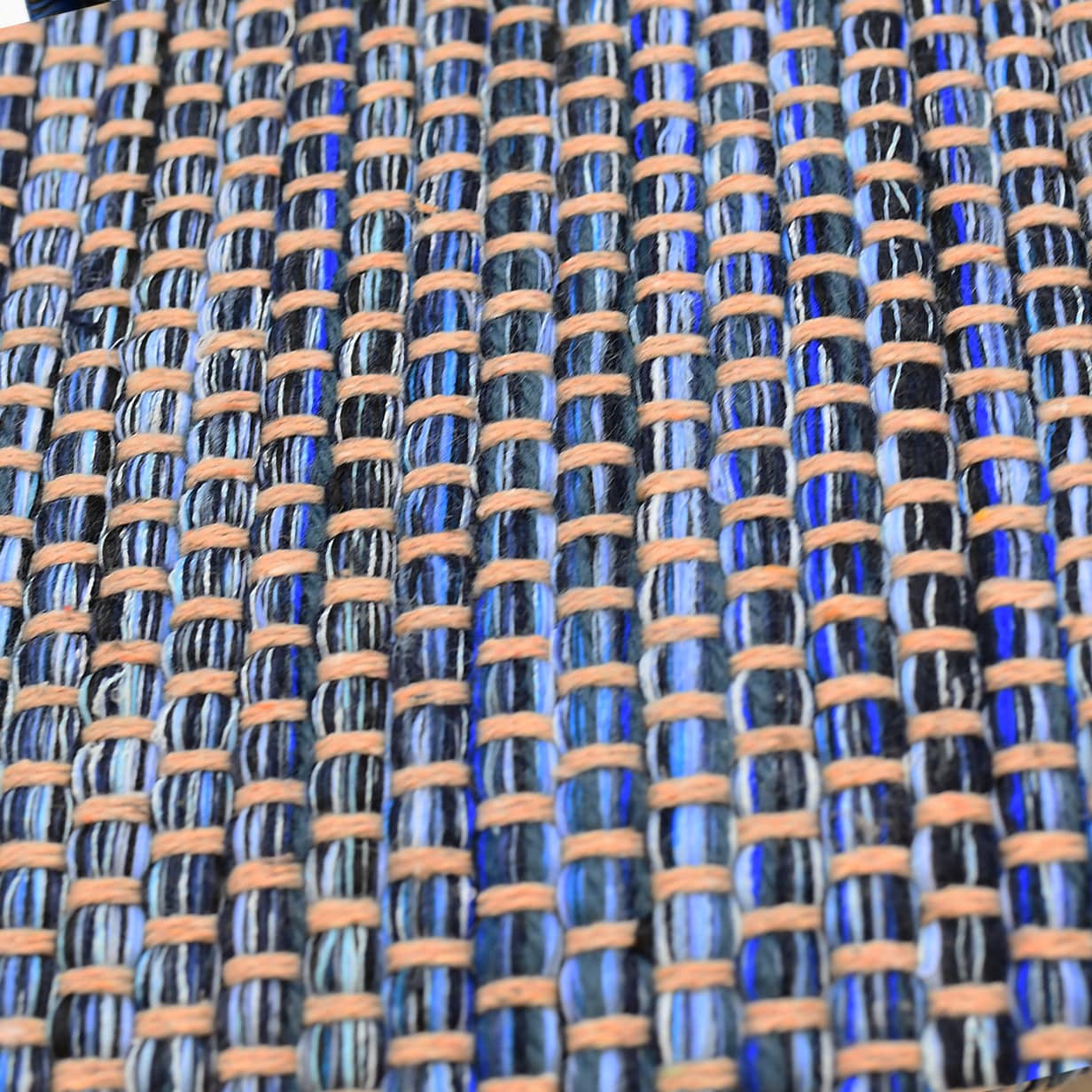 Handcrafted Mixed Fiber Rug – Blue