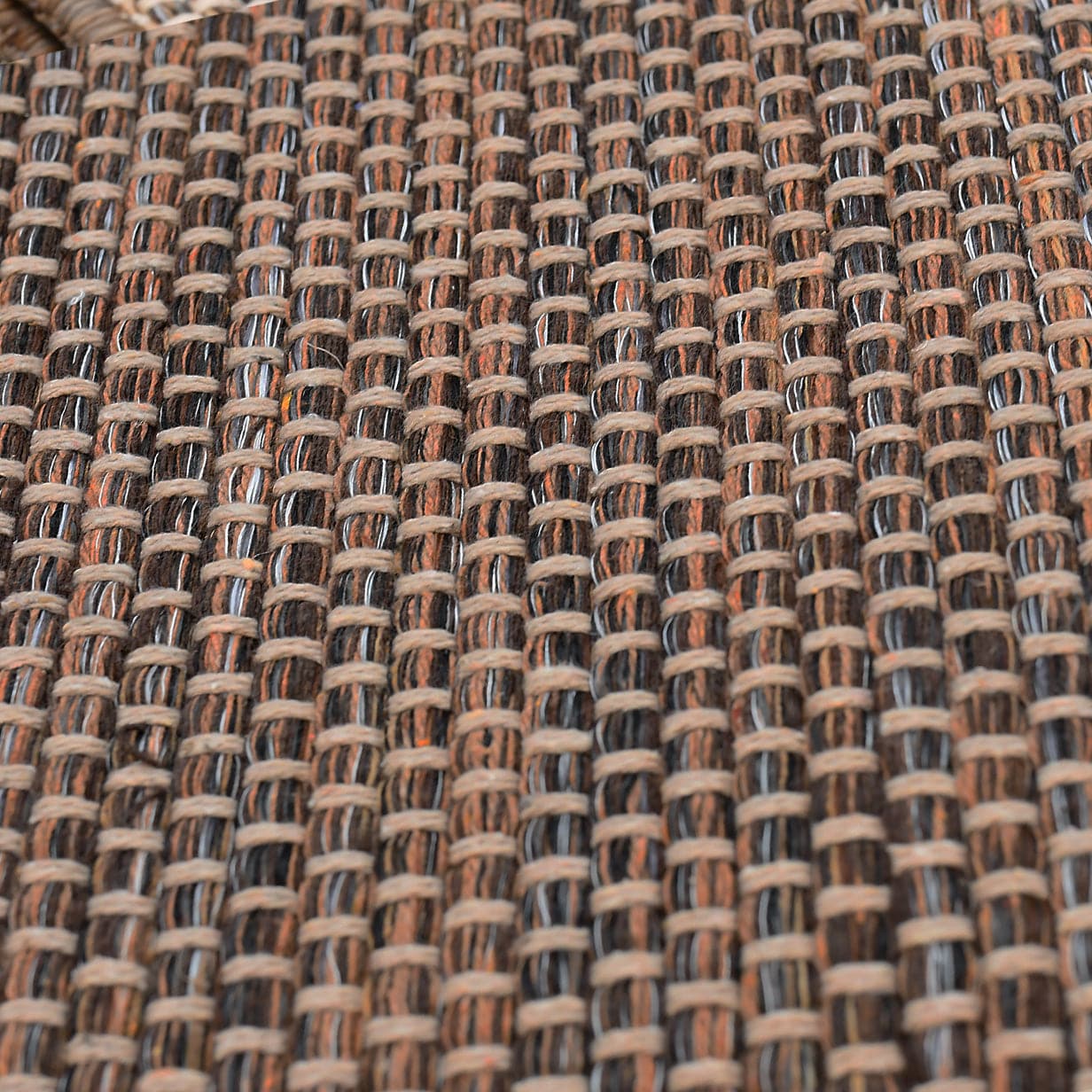 Handcrafted Mixed Fiber Rug – Brown