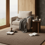 Handcrafted Mixed Fiber Rug – Brown
