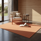Handcrafted Mixed Fiber Rug – Orange