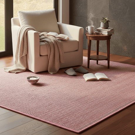 Handcrafted Mixed Fiber Rug – Pink