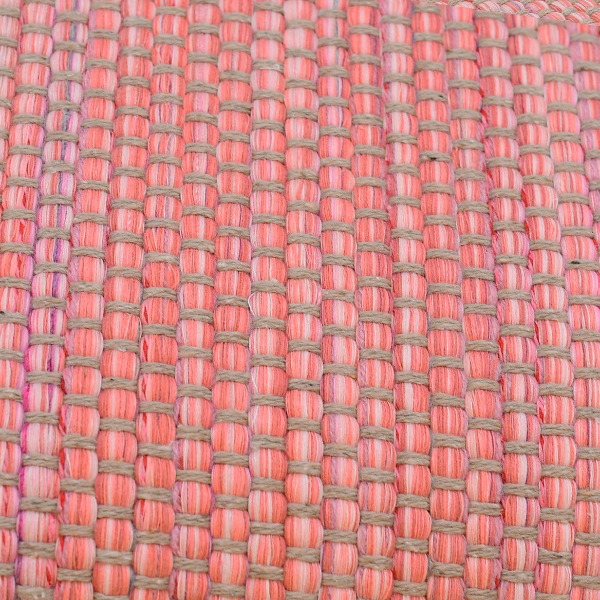 Handcrafted Mixed Fiber Rug – Pink