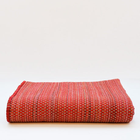 Handcrafted Mixed Fiber Rug – Red