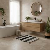 Handmade Striped Rug - Grey, beige