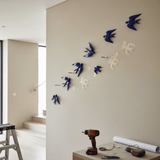Hirondelle murale en céramique bleu cobalt du Portugal Hirondelle en céramique - Bleu cobalt