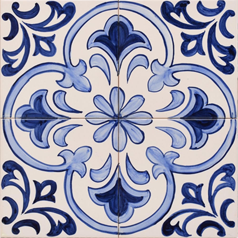 Decorative Panel of 4 azulejos 12X12'' - Pattern 7 of 30 – Luisa