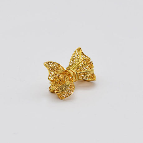 Laço I Gold plated Silver filigree Brooch 0.3 oz - 1.0"