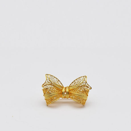 Laço I Gold plated Silver filigree Brooch 0.3 oz - 1.0"