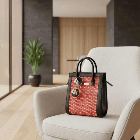 Leather and Reed handbag 10.2'' - Red