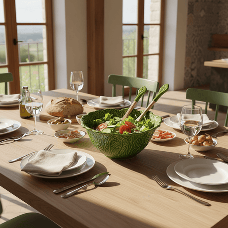 Lettuce Leaf-shaped Ceramic Salad Bowl