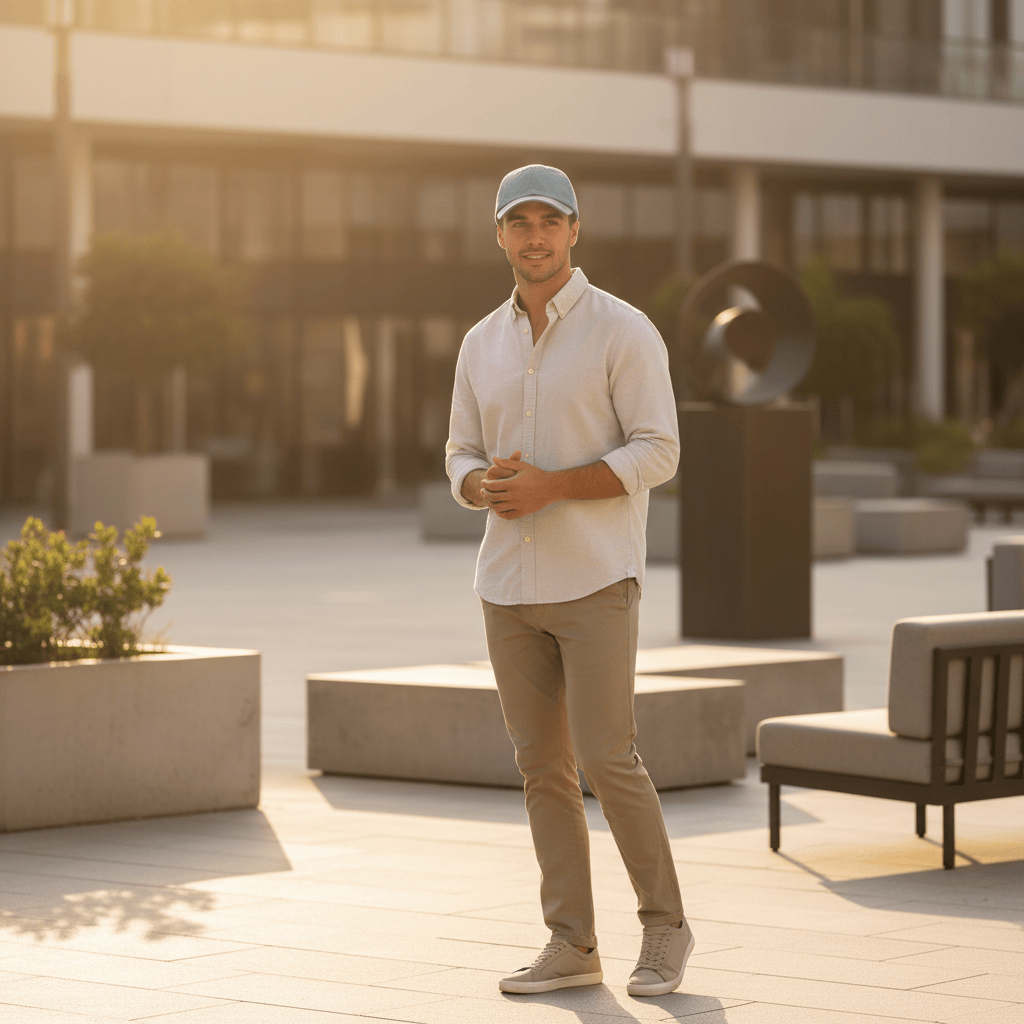 Linen Cap - Light Blue
