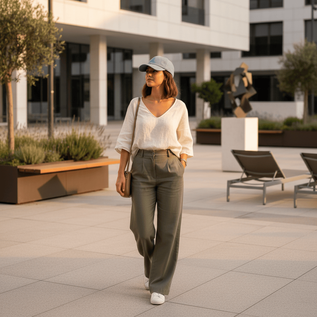 Linen Cap - Light Blue