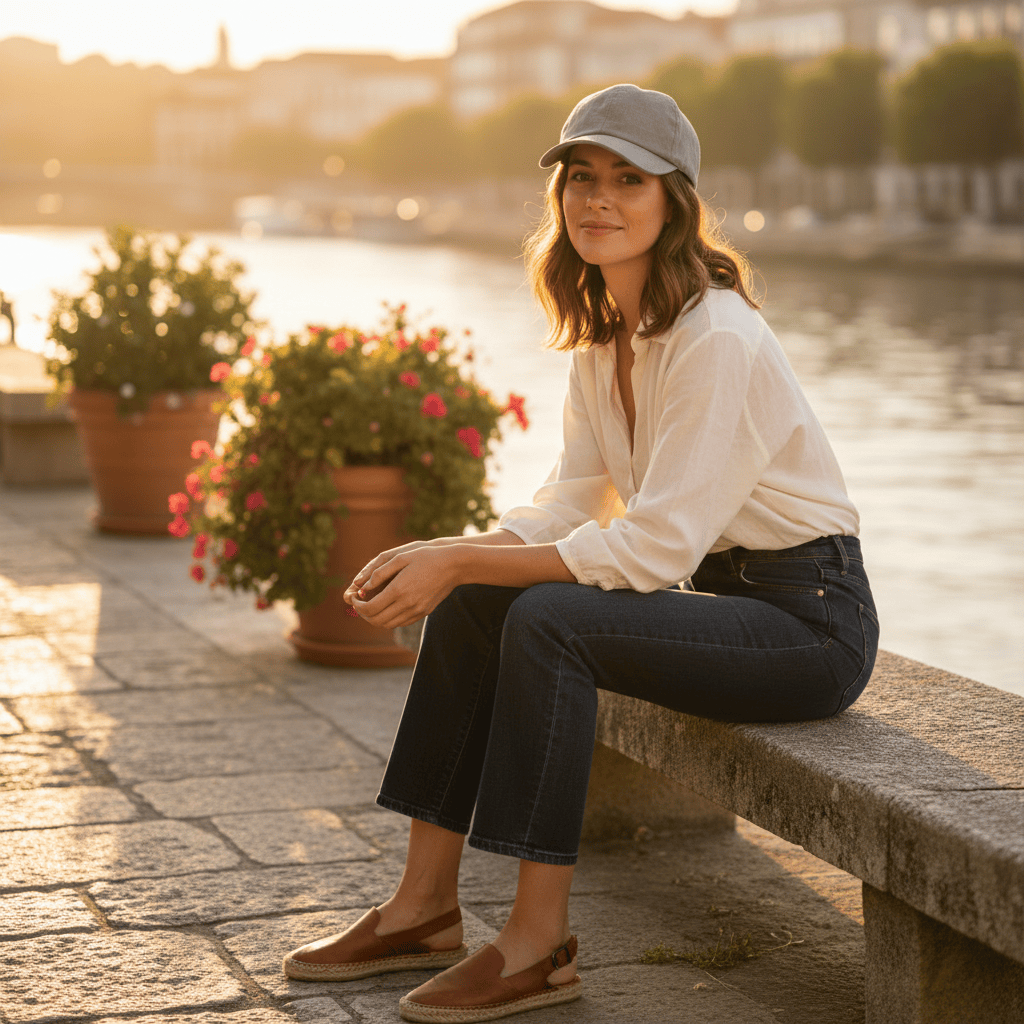 Linen Cap - Light Grey