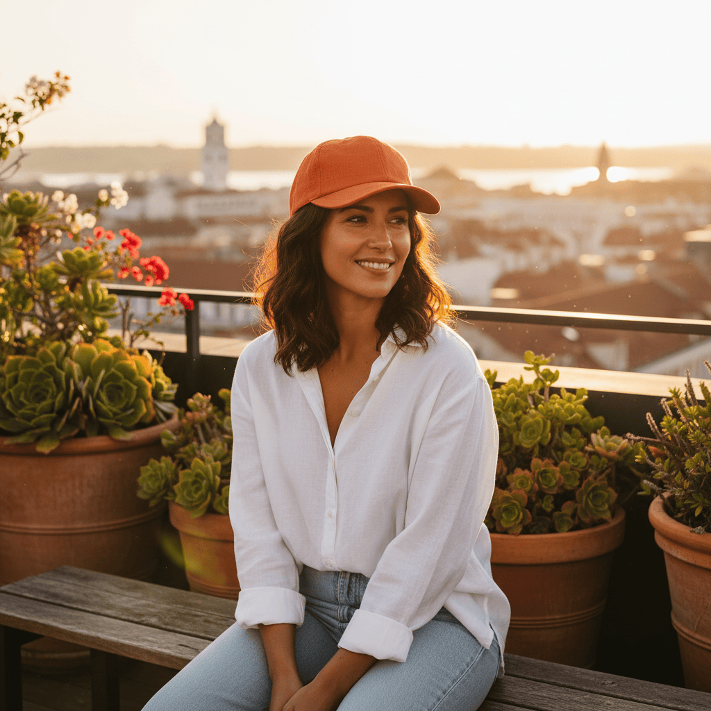 Linen Cap - Light Orange