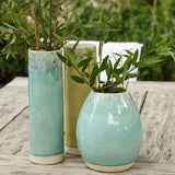 Madeira | Oval Stoneware Vase - Green