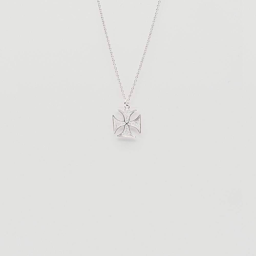 Maltese Cross Silver Necklace