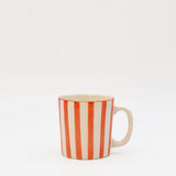 Mug en céramique portugaise rayé orange et blanc Mug rayé "Costa Nova Mar" - Rouge