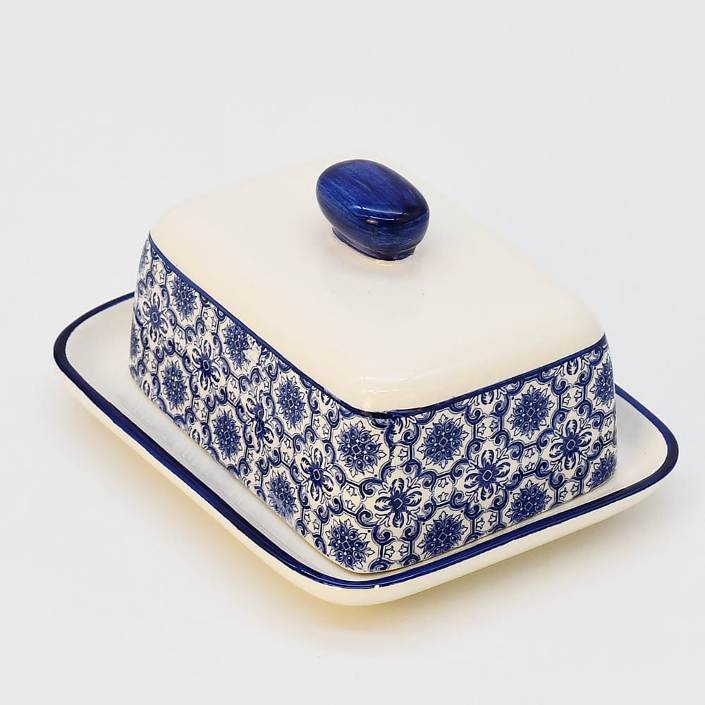 Mug portugais motifs azulejos Beurrier en céramique "Padrão"