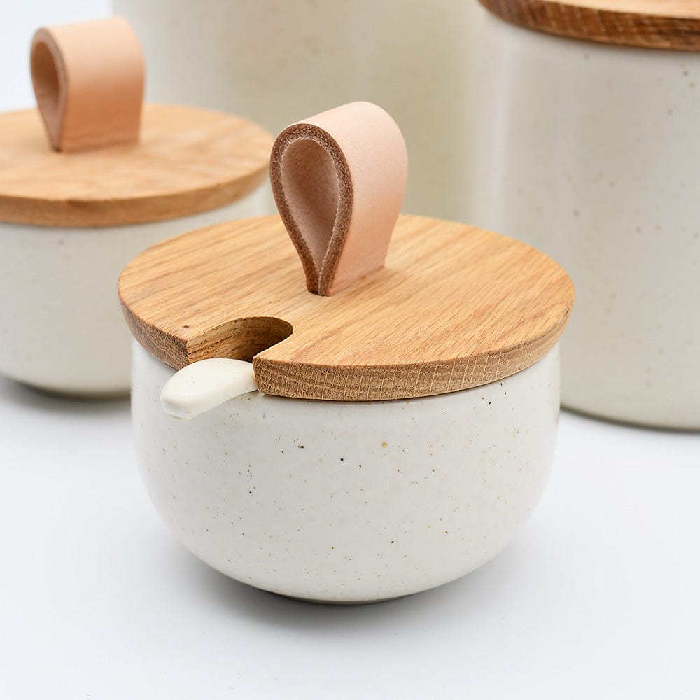 Pacifica I Stoneware Salt Pot - Beige