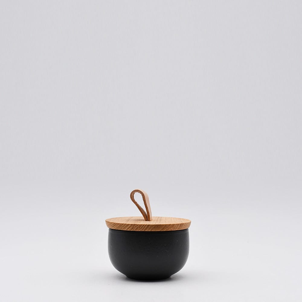 Pacifica I Stoneware Salt Pot - Black - Luisa Paixao | USA