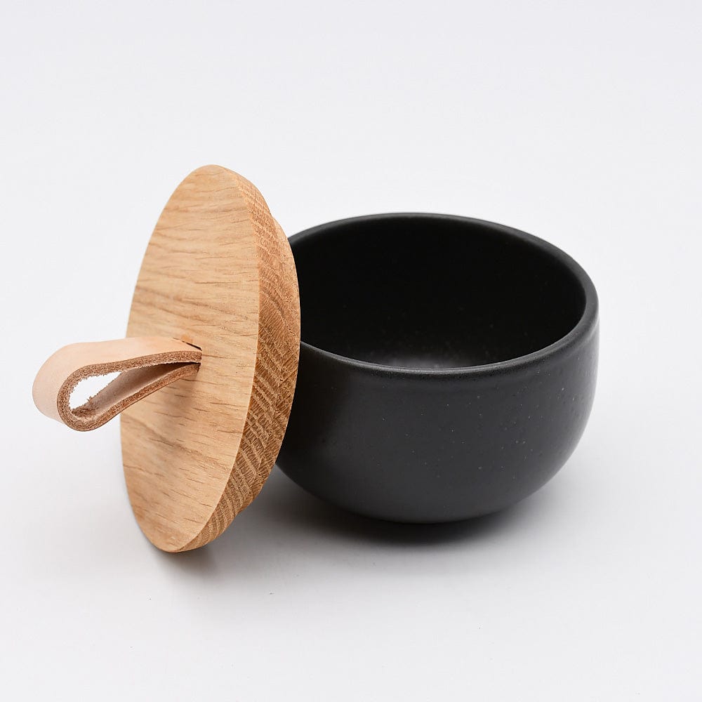 Pacifica I Stoneware Salt Pot - Black - Luisa Paixao | USA
