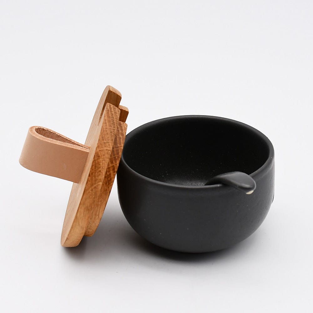 Pacifica I Stoneware Sugar Pot and Spoon - Black - Luisa Paixao | USA