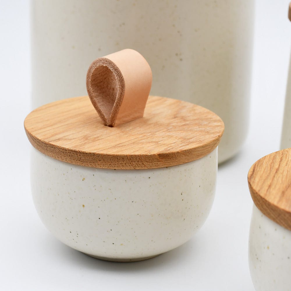 Pacifica | Stoneware Salt Pot - Beige - Luisa Paixao | USA