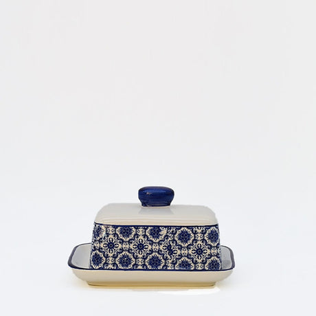 Padrão I Ceramic Butter Dish - Blue
