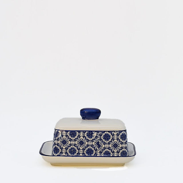 Padrão I Ceramic Butter Dish - Blue
