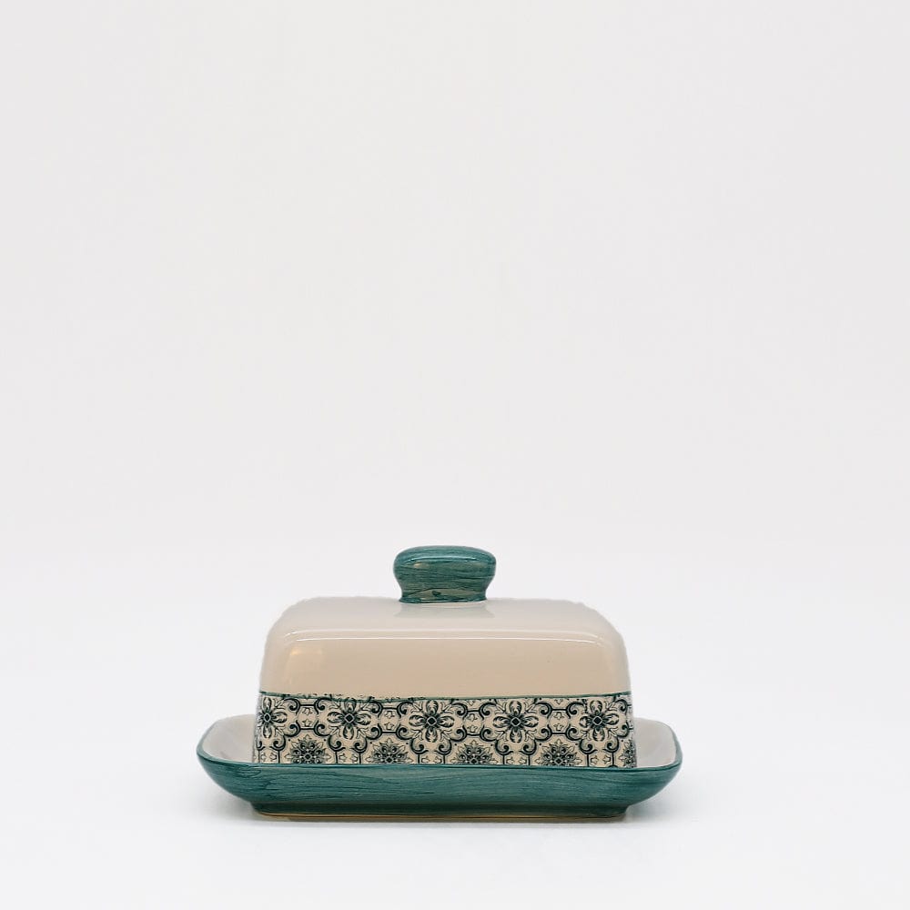 Padrão I Ceramic Butter Dish - Green