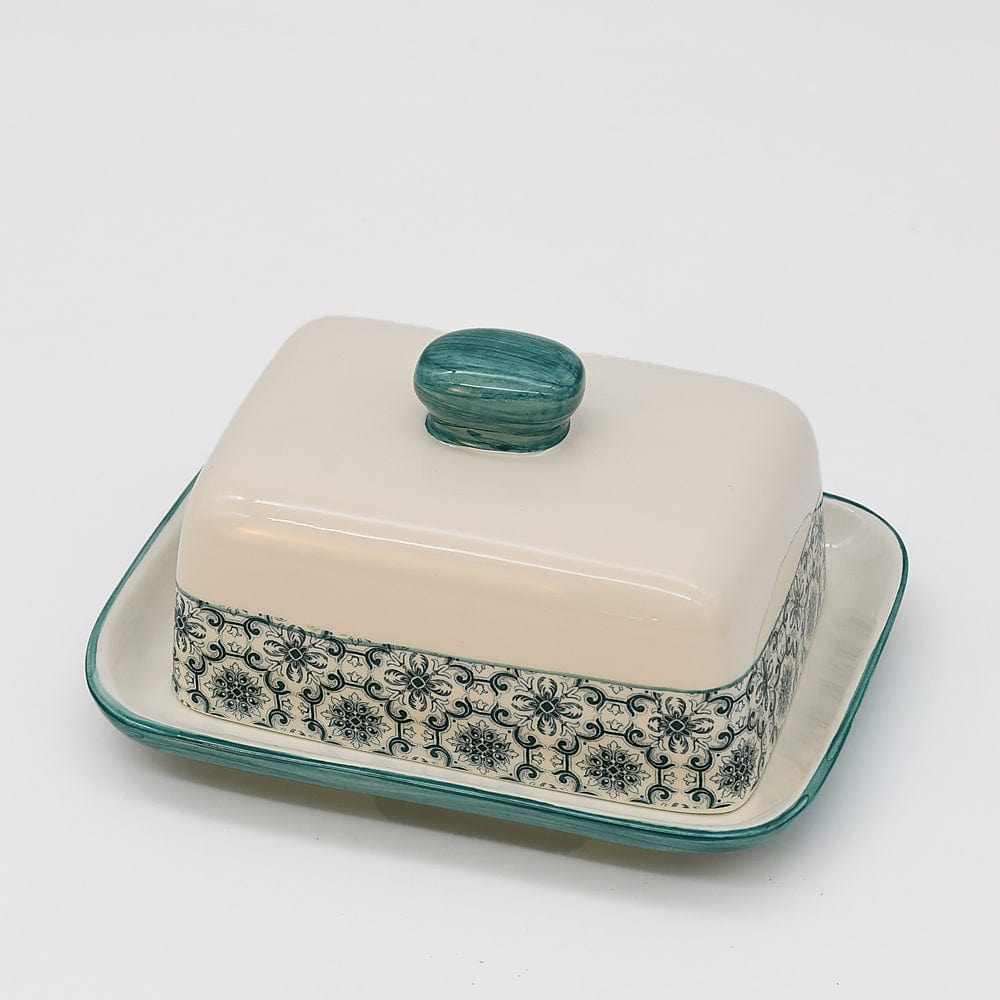 Padrão I Ceramic Butter Dish - Green