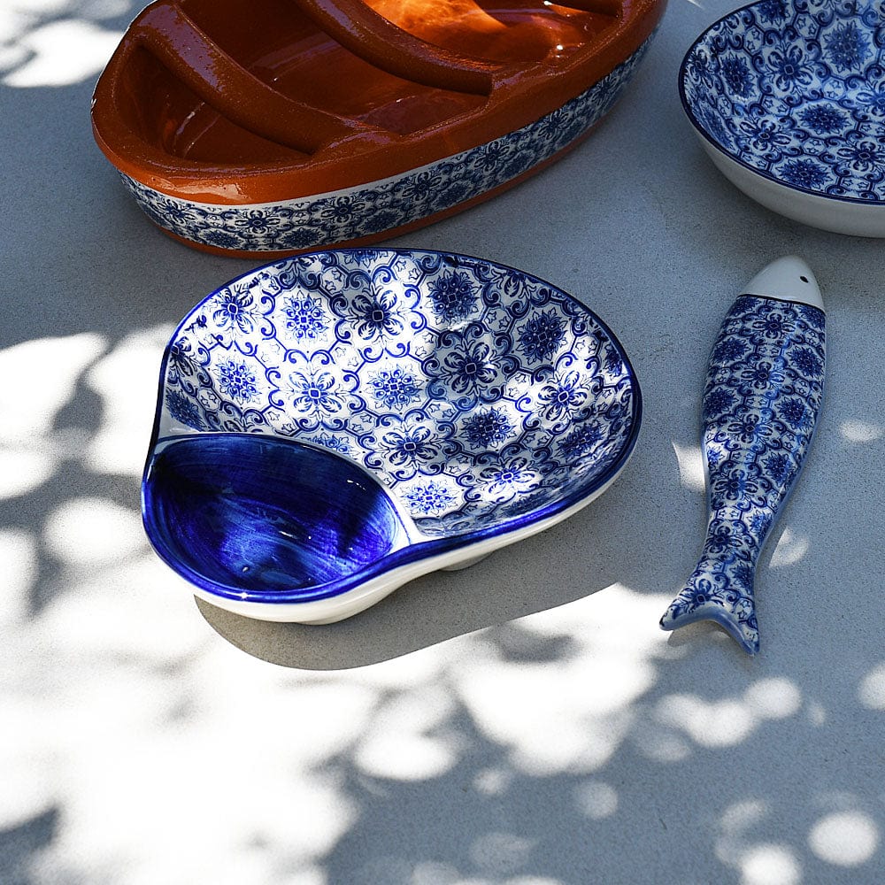 Padrão I Ceramic Olive Dish - Blue