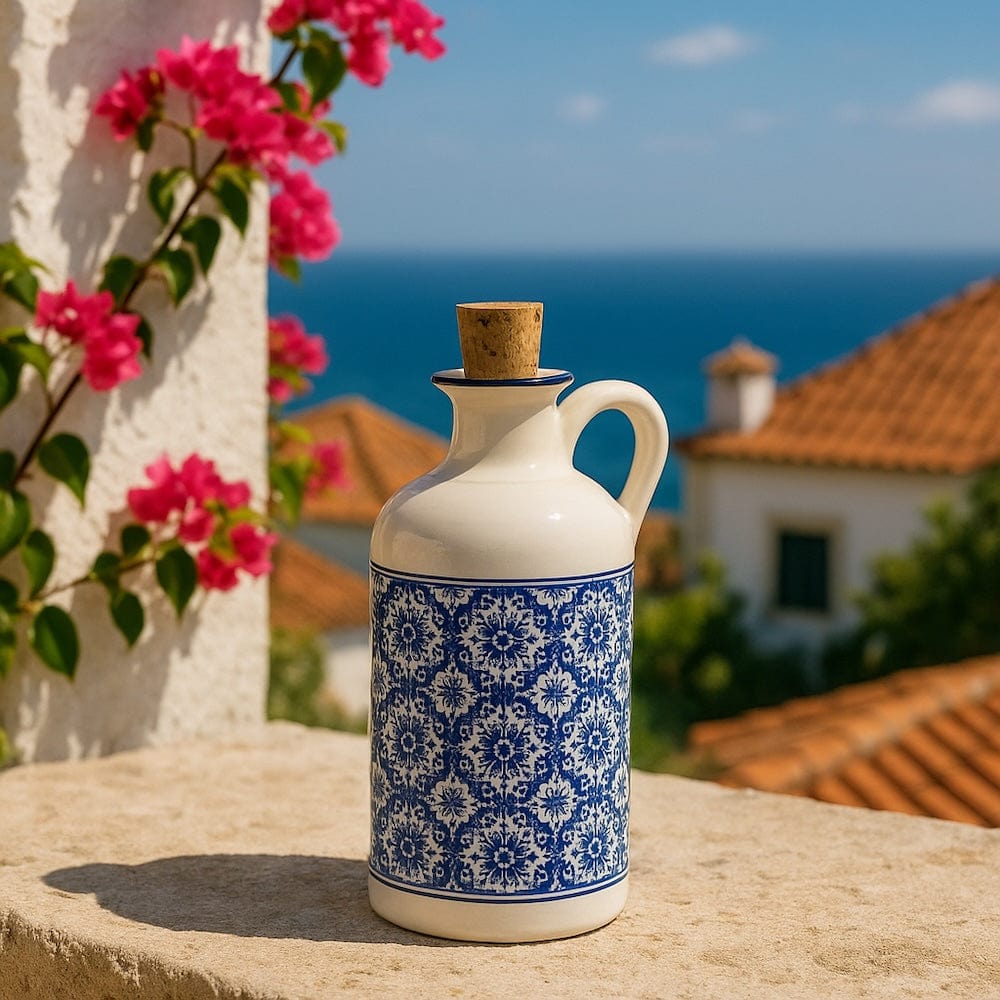 Padrão I Ceramic Olive Oil Carafe - Blue