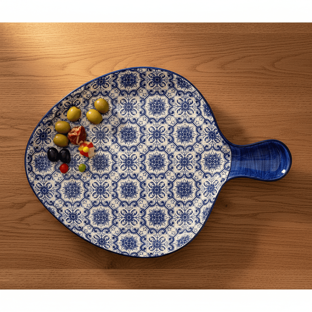 Padrão I Ceramic Serving Dish - Blue