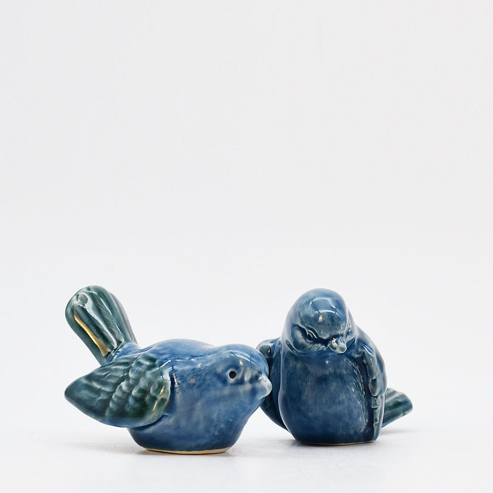 Pair of Ceramic Birds - Blue