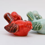 Pair of Ceramic Birds - Red
