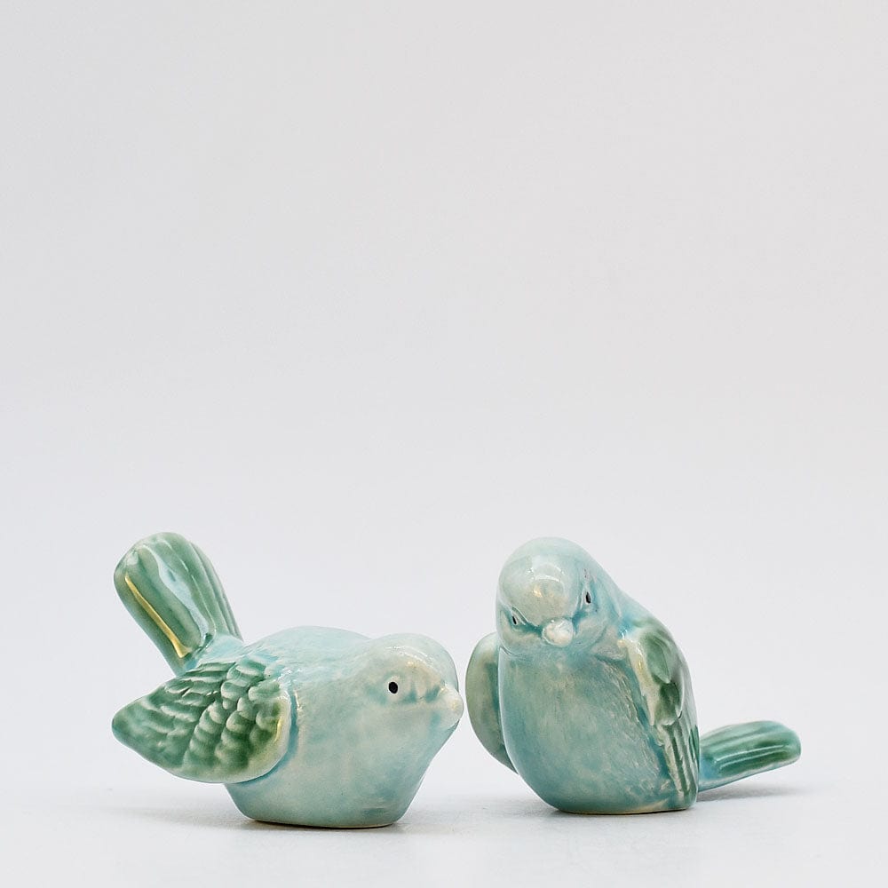 Paire d'oiseaux en céramique I Céramique portugaise Paire d'oiseaux en céramique - Bleu ciel