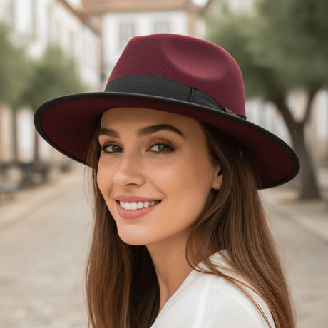 Panama Hat - Burgundy